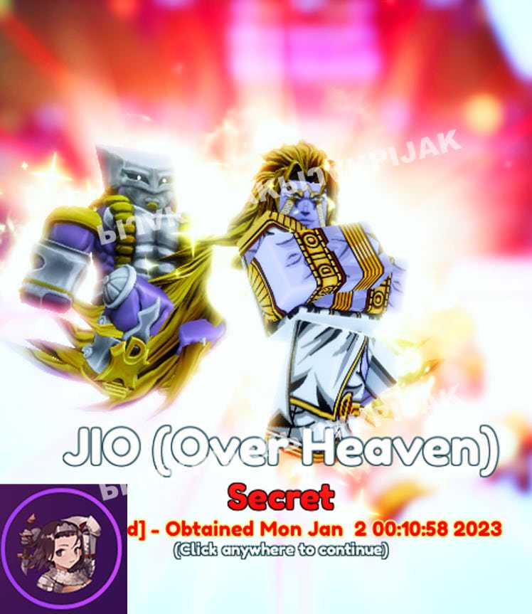 DIO JIO (Over Heaven) The World Over Heaven Anime Adventures AA