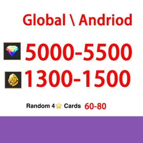 Global|Android/Only|5000-5500RD|1300-1500GF|100% Safe Account|