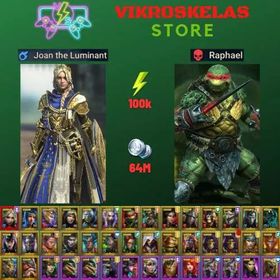 Starter with Mythical - Joan : 100k energy / 64 mln coins / Raphael, Tatura, Islin, Arix, Ninja + 22 Login Legendaries / Maneater