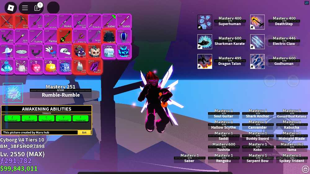 Blox Fruit Account | Cyborg V4 T10 | Full Awaken Rumble | GodHuman ...