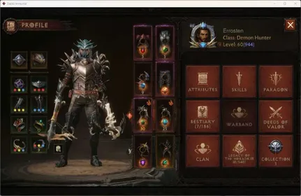 EU - Sescheron |60 (944) DemonHunter-Slayer| CR 2844 | Reso 510 | Inverno IV |Quakestrider Lv 30 (1*) | CS ON | TakeMail DI048B