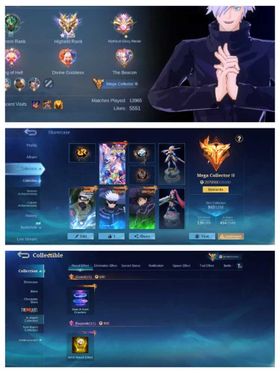 502 SKIN | GLOBAL (MOONTON) | MEGA COLLECTOR III | 3 LEGEND + 4 COLLECTOR + 2 NARUTO + 2 JUJUTSU KAISE2N + 11.11 GUSION + 11.11 NOLAN + AMON SOUL VESSEL + MIKASA AOT + 4 KOF + LANCELOT VALENTINE + 3 ASPIRANT