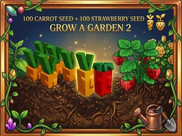 100 Carrot Seed + 100 Strawberry Seed 🍓 Grow a Garden 2 Account