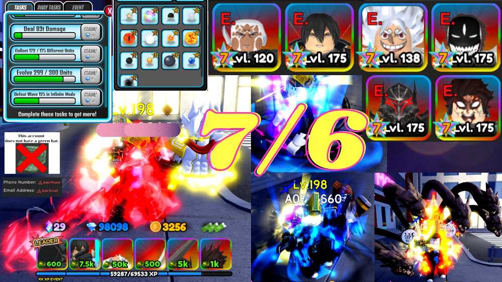 NEW!! Acc AS070⭐ASTD⭐All Star Tower DefenseMETA ACCOUNT lvl198: x6 ...