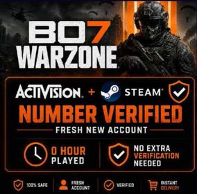 Activision + Steam Phone Verified | Bo7 Warzone Fresh Account 0 Hours Played | Full access Fast delivery {√|}