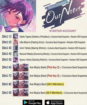 [GLOBAL SERVER]  Stars Bang Dream Our Notes Starter Account