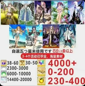 J21[Japan]Optional five-star unused+The plot has passed 3.3+Resources as shown  [See Picture]/Fate Grand Order