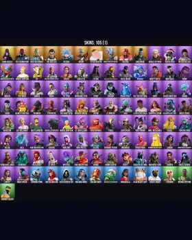 105 Skins Homer Simpson ⭐️ Stray ⭐️ Helsie ⭐️ Cerberus ⭐️ Cat Holloway ⭐️ Dark Skully ⭐️ The Ageless ⭐️ Shady Doggo ⭐️ The Foundation ⭐️ Slayer Juice WRLD ⭐️ Harley Hitter ⭐️ Godzilla Evolved ⭐️ Spider-Man ⭐️ Driver ⭐️ Sentinel ⭐️ m9436580684