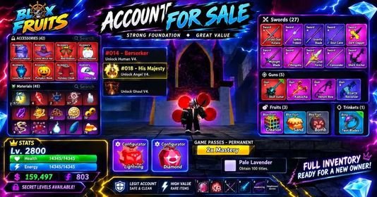 ⚔️ BLOX FRUITS MAX ACCOUNT | 27 SWORDS | V4 | 2X MASTERY | RARE INVENTORY | BLOX FRUIT | BLOXFRUIT | BLOX FRUITS | BLOXFRUITS