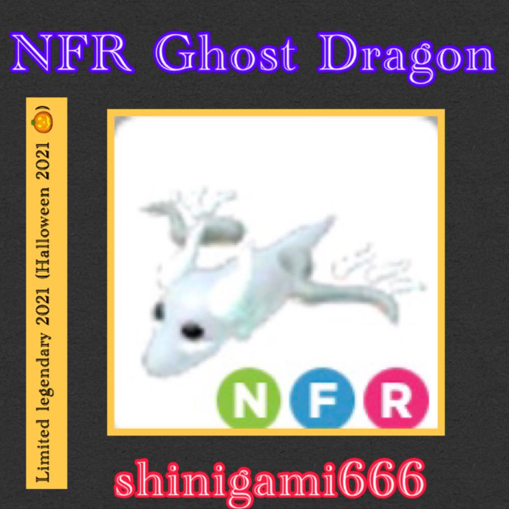 Adopt Me NFR Ghost Dragon Neon Fly Ride Ghost Dragon Ready Stock and Speedy Trade ️