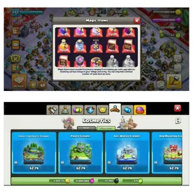 Th18 Max➺Few Traps N Supercharge Left➺5X Scenery➺7 Epic Max➺105-105-95-80-55➺2X Guardians Max➺Legendary Snake Scenery➺Ice N Fire Set