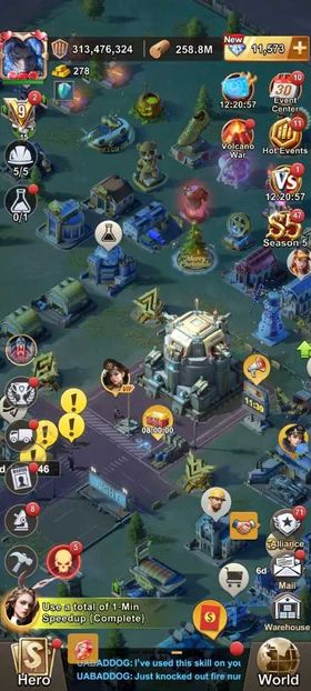 LZ063 | BIG ACCNT | 313M Peak Power | State 99| HQ 34 | VIP 9 | 19 S Heroes | 302M Squad | Hercules Lv 199 | 11K Gems