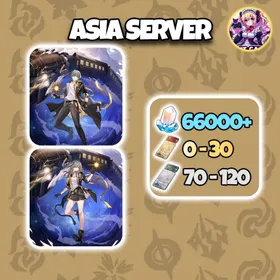 [Asia] 66000 Astrite + 70-120 Lustrous Tide + 0-30 Radiant Tide | UL45+ | Microsoft Email | Reroll Account