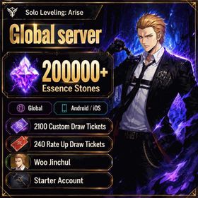 Global | Starter Account | 200000+ Essence Stones, 2100 Custom Draw Tickets, 240 Rate Up Draw Tickets, Woo Jinchul, arms