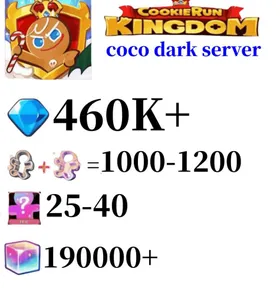 coco dark server|430K-460K+ Crystals | 1000～1200 Cookie Cutters | random 30-50 Epic Cookies+180000-200000 Rainbow Cube+50K chocolate + 500 Pet Gacha Pulls + 5–8 Ancient / Legendary / Epic Cookies|Beast's Heritage Selection Chest is not used|Ancient Cookie Selection Chest|Legendary Cookie Selection Chest | Plot progress 1-3] iOS/Android Cookie Run: Kingdom