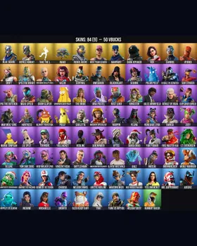 84 Skins Blue Squire ⭐️ Royale Knight ⭐️ Mako ⭐️ Take The L ⭐️ Peely ⭐️ Rippley vs Sludge ⭐️ Slayer Juice WRLD ⭐️ Warpaint ⭐️ 8-Ball vs Scratch ⭐️ Carbide ⭐️ Sun Strider ⭐️ Drift ⭐️ Redline ⭐️ Remedy vs Toxin ⭐️ Dark Voyager ⭐️ Rox ⭐️ Hybr m227173805
