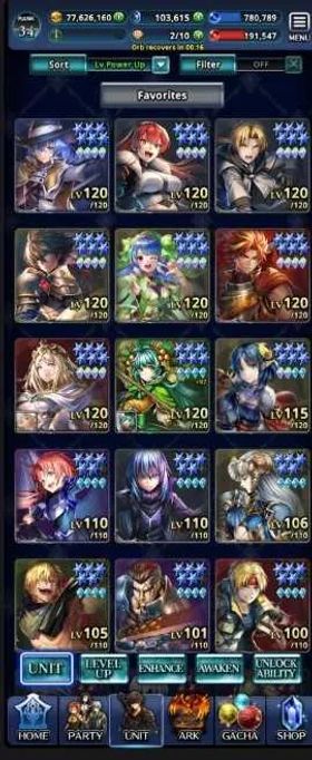LC24 – Early-Midgame Account | 106K Crystals, 18 UR + 18 LR Arks & Rare Resources