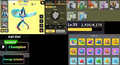 ENDGAME Evomon | Wispreign + Arcapex | Lvl 55 | 2 Eternal Suit | Loaded Inventory | Loaded Titles | Instant Delivery [RBLx111]