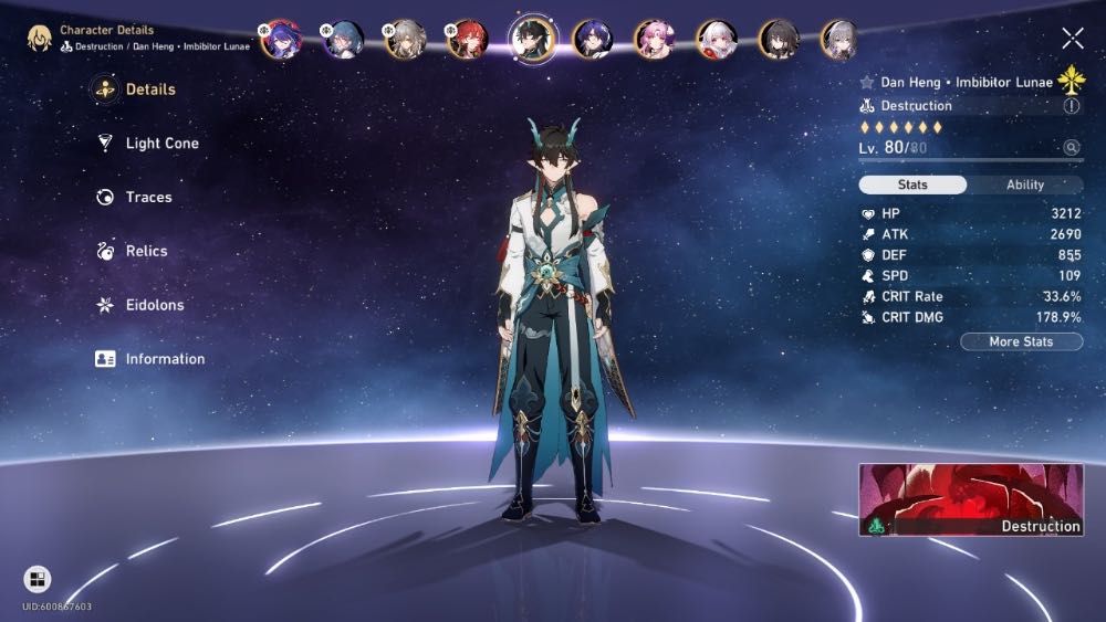 CHEAP️American server (19 five stars ⭐️) Acheron + Dan Heng IL + Ruan