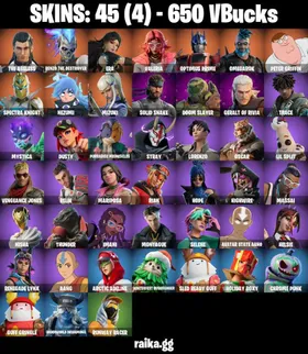 [PC/PSN/XBOX] 45 skins | 650 Vb | Doom Slayer | Solid Snake | Geralt of Rivia | Optimus Prime | Omegarok | Peter Griffin | Spectra Knight | Nezumi | Mizuki #292