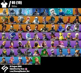 [PC/XBL/PSN]🍁65 Skins🍁Rogue Spider Knight🍁Satoru Gojo🍁Red Knight🍁Arctic Assassin🍁Brite Bomber🍁Default Pickaxe🍁Rainbow Smash🍁Carrot Stick🍁50 VB