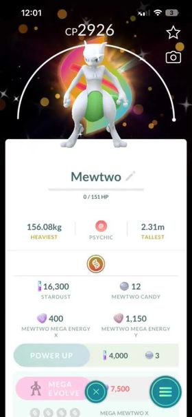 Shiny Mewtwo - MEGA background