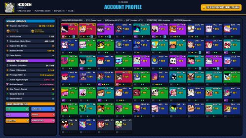 GEMS SPENT 3608 💙 21k TROPHY 💙 52 SKINS 💙 SQUAD BUSTER SHELLY 💙 DARK ANGEL COLT 💙 SUPER RANGER BROCK BLUE 💙 SHIBA NITA 💙 CLASSIC DYNAMIKE 💙 ROGUE MORTIS 💙 MARIPOSA PIPER 💙 MEGA BOX DARRYL 💙 OMEGA BOX DARRYL 💙 HOLIDAY PARTY FRANK 💙 64 BRAWLERS 💙 3 MAX