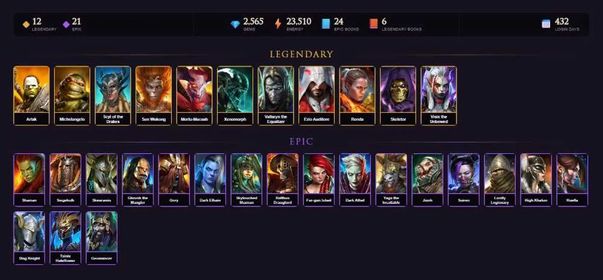 [STARTER]Mortu-Macaab+Geomancer+Artak+Dorothy Gale+Michelangelo+Scyl+Wukong+Xenomorph+Vallaryn the Equalizer+Ezio+Ronda+20Epics