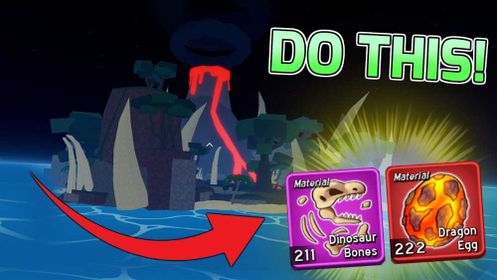 Blox Fruits Prehistoric Island farming Dragon Egg and Dinosaur Bones