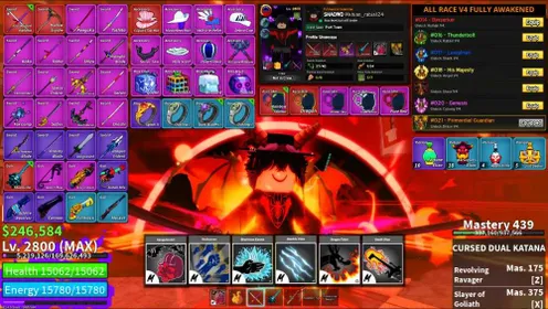 🐲Blox Fruit | All Race V4 [Draco V4] + All Fighting Style + All Legendary Haki + Max Level + CDK+HS+D.Heart+S.Guitar | Visit my shop for more epic deals!