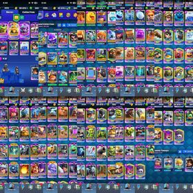 KT 16 | LOADED 100 LEVEL 16 MAX CARDS | 37 EVO | COLLECTION 2220 | 9 HERO | 14000 TROPHIES | SC ID CHANGEABLE | GRAND CHAMP BEST | 80 XP | 301 STACKED EMOTES | 28 TOWER SKINS   Royal Ghost Biting Gem (Royal Ghost Gem) Goblin Kissing Trophy  King Kissing Trophy  CRL Spectator / CRL Finger Emote All-Seeing Eye / Illuminati Pyramid Electro Wizard with Stars (Magic E-Wiz) Crown Pig / Trophy Pig   GOLD: 89K GEMS: 305 KING TOWER: 16 15 LVL CARDS: 12