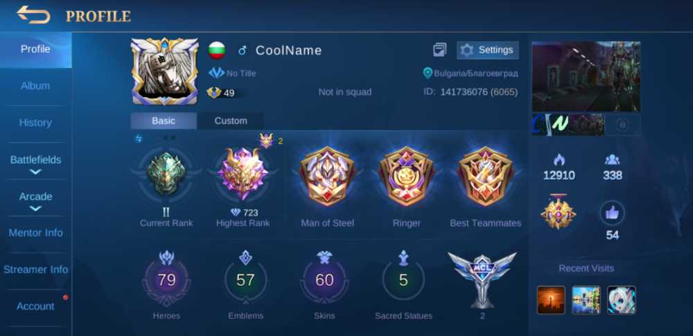 Mobile Legends Account