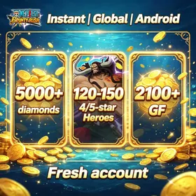 Instant [Global Android] 5000+ diamonds |2100+ GF| 4~5 star Heroes*120 [Fresh account]