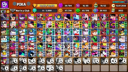 32k trophies • 16 maxed • 12 active hyper charge • 150+ rare all skins • 60 name change • 85 brawler • 18 prestige