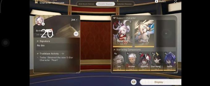 ©020 | ASIA | FEMALE | TL 4 | SPARXIE PEARL | ARCHER SPARKLE DANHENG PT | CONTRACT FATE ON | GOLDEN COMPANION SPIRIT X2 | DEPARTURE WARP BEGGINER ON 30/50 | LOG EMAIL HOYOVERS