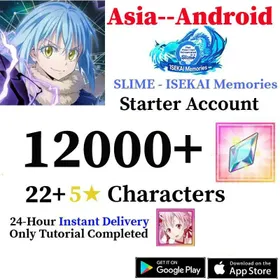 B8 [Asia/Android]12000+Diamonds+22 Random Five Stars+The account contains the hero in the picture+Starter account+Slime Isekai memories