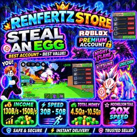🌈 STEAL AN EGG FRESH ACCOUNT INCOME 130B/s - 150B/s 💸 | 🐣 Random Pets Eternal + Pet Devine | ⚡️Speed 30B - 50B | MOONBLOOM TRAIL 🌙 | 💸4.5Qa - 10.5Qa Total Money💲 | UNVERIF EMAIL | ⚡️ Instan Delivery ⚡️