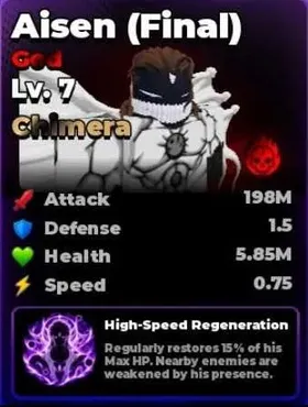 👑 Aisen (Final) Lv.7 Chimera | Trait Cursed | Roll Anime to Fight! 👑