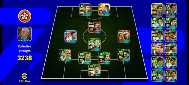 #6 OLD ACC [3238] 🔥 BLITZ CURLER MESSI 108 AND LAMINE 105 ..  ANOTHER  BIG TIME MESSI 2015.. ADRIANO 105..PUSKAS 105.. BELLIGOAL 106 .. CAROLS 105.. PETR CECH 103.. ONLY KNOAMI ID LINKED .. OPEN TO NEGOTIATION..