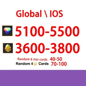 Global|IOS/Only|5200-5600RD|3600-3800GF|40-50 random 6 stars|100% Safe Account|