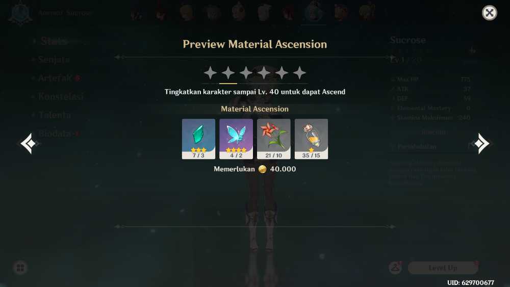 Ascend Material Pack, FULL LV1 LV90 Material Character [Except BOSS