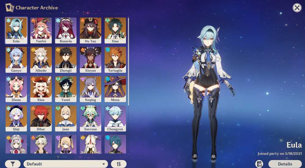 Ar 55 Whale Account Selling Every Character In The Game A Lot Of 5star Weapons Great Artifcats Etc