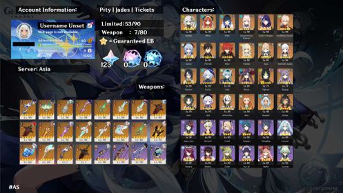 [Asia Server] 56x5 Stars | 15 Limited Characters + 11 Limited Weapons