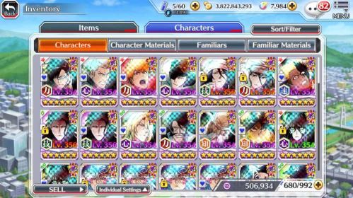 (Global) Bleach Brave Souls best account/ All frenzy 4 max Transcended/ Best characters acquired/ 7900+ Orbs