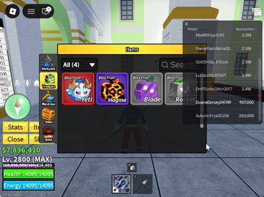 ID 511:Level 2800+God+ Yeti Inven|Unverified Account|Auto Delivery|Blox Fruits