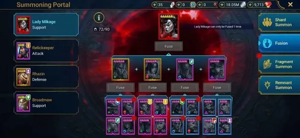 RSL# 213➤ Lvl21 | 463K Power | Legendary Artak + Lady Noelle | Michelangelo | Lady Mikage Fusion | 531 Mystery | 2 Ancient | 1 Primal | 18M Silver | 9713 Gems