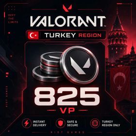 🔥 VALORANT TR | 825 VP | 🇹🇷 TURKEY REGION | ⚡ FAST DELIVERY | 🔒 SAFE & SECURE