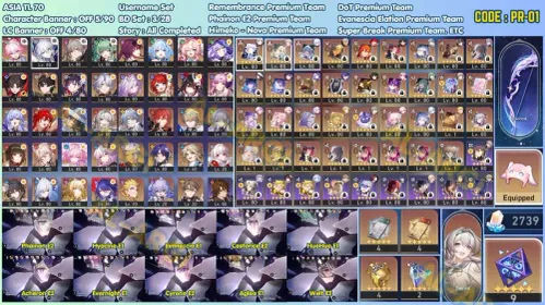 Asia | Female | 115*5 | Meta • Teams, Dolphin Account | End game Full Auto FullStar | Castorice E2 | Phainon E2 | Cyerene E2 | Evenecsia E1