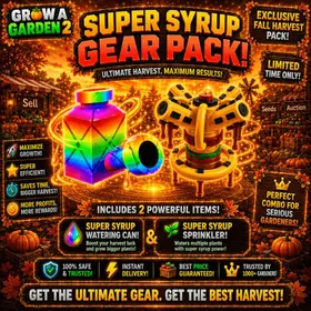 310x 🌈 Super Syrup Watering Can 🚿 + 310x ⛲ Super Syrup Sprinkler 💫 | GEAR PACK | 🍁 Grow a Garden 2 (Fall Harvest) 🍂 | 🌈 SUPER ✨ |⚡️Instan Delivery⚡️ |