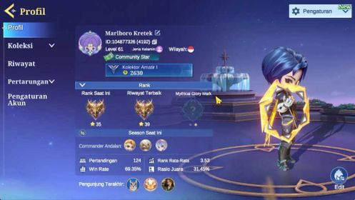 Bonus MLBB|33 Commander 3 Max|15 Skin|Epic Lancelot,Gogopass Aamon,Special Minotaur,8 Elite,etc|2 Chessboard|Take Mail(MCGG763)